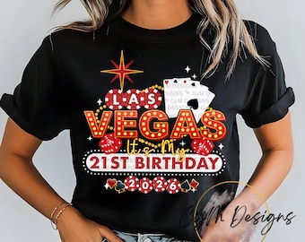 21. urodziny Las Vegas 2026 PNG: Projekt imprezy hazardowej (pobranie cyfrowe)