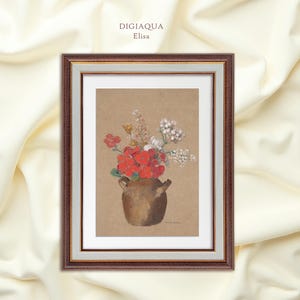 Natura morta - Vaso di fiori - Regalo Arte vintage in cornice / Decorazione da parete artistica / Odilon Redon / regalo di inaugurazione della casa