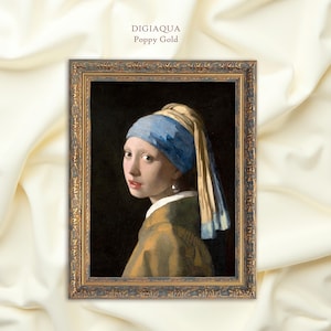 La ragazza con l'orecchino di perla di Johannes Vermeer - Decorazione murale e regalo senza tempo Arte vintage in cornice / Decorazione murale artistica