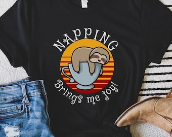 Napping Sloth Graphic Tee - Sleep Lover Gift