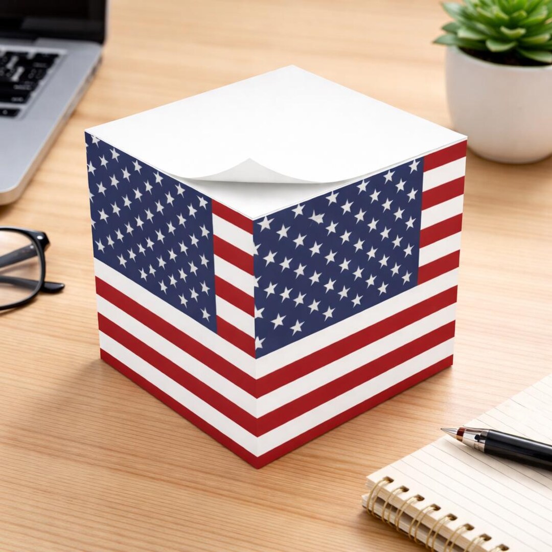 American Flag Note Cube | Patriotic Sticky Notes, USA Stars and Stripes ...
