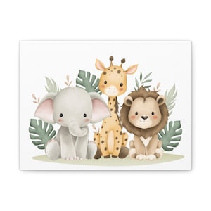 Adorable Animal Wall Art - Nursery Decor, Baby Shower Gift, Kids Room Decor, Safari Art, Cute Canvas Print, animal art, artwork for kids