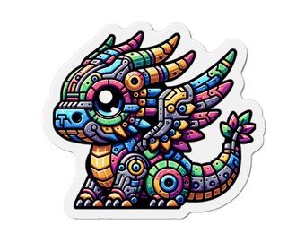 Kawaii Robotic Dragon Magnet: Whimsical Dragon Lover Gift
