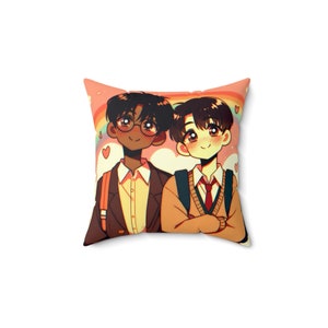 BL Spun Polyester Square Pillow, bl, bl lover gifts, bl lover merch, bl fan merch, bl fan gifts, bl pillows