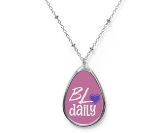 BL Daily Oval Pendant Necklace: Zinc Alloy Chain, BL Fan Gift