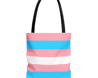 Transgender Pride Flag Tote Bag: Durable Polyester