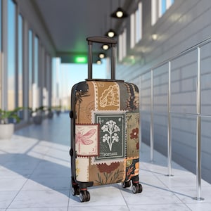 Vintage Floral Suitcase, Travel Luggage, Bohemian Suitcase, Unique Suitcase Design, Vintage Travel Gear, Gift for Travelers, wanderlust,