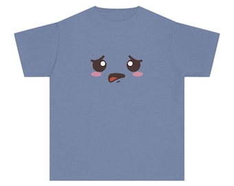 Youth Sad Face Tee: Combed Cotton Kids Shirt