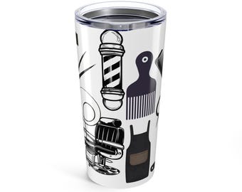 Barber Tools Stainless Steel Tumbler: Hairstylist Gift, 20oz