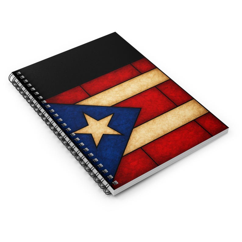 Stained Glass Puerto Rico Flag Designed Ruled Spiral Notebook - Etsy
