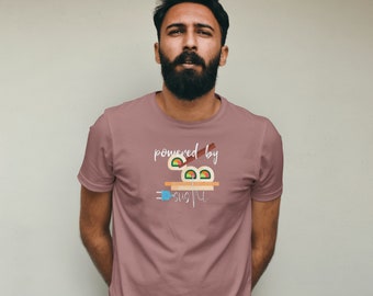 impulsado por camisa de sushi, regalo para amantes del sushi, camisetas para amantes del sushi, regalos para amantes de la comida, camiseta para amantes de la comida, regalos de sushi, camiseta para amantes de la comida