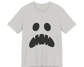 Ghost Face Graphic Tee - Spooky Halloween Costume Shirt