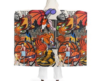 Basketball Hooded Fleece Blanket: Cozy Sports Lover Gift