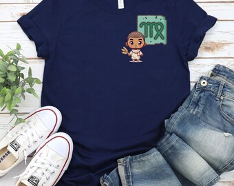 Kawaii T-shirt Maagd: chibi sterrenbeeld T-shirt, Maagd Vibes