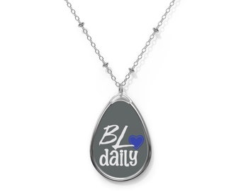 BL Themed Oval Pendant Necklace: Zinc Alloy Fandom Jewelry