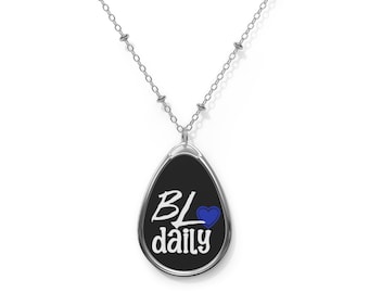 BL Daily Oval Pendant Necklace: Zinc Alloy Chain, BL Fan Gift