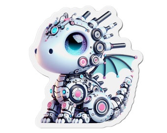 Kawaii Robotic Dragon Magnet: Whimsical Dragon Lover Gift