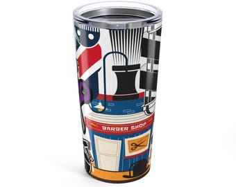 Barber Shop Stainless Steel Tumbler: 20oz Travel Mug