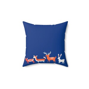 Reindeer Spun Polyester Square Pillow, reindeer pillow, christmas pillow, holiday pillow, christmas, christmas merch, reindeer games