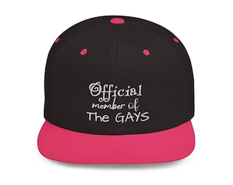 Gay Pride Embroidered Snapback Cap: "Official Member of the Gays"