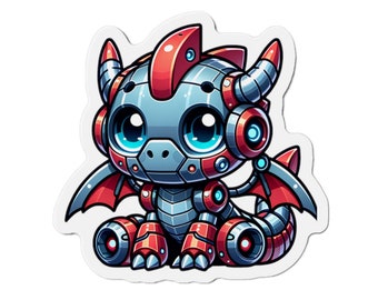Kawaii Robotic Dragon Magnet: Whimsical Dragon Lover Gift