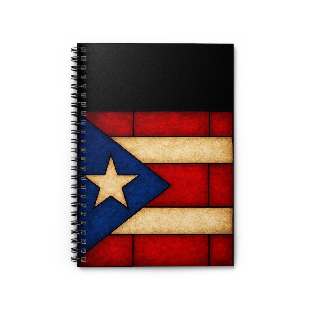 Stained Glass Puerto Rico Flag Designed Ruled Spiral Notebook - Etsy