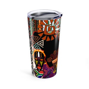 Vibrant Abstract Tumbler 20oz - Colorful Travel Mug for Coffee Lovers, Gifts for Her, Unique Water Bottle, Decorative Insulated Cup, Artsy