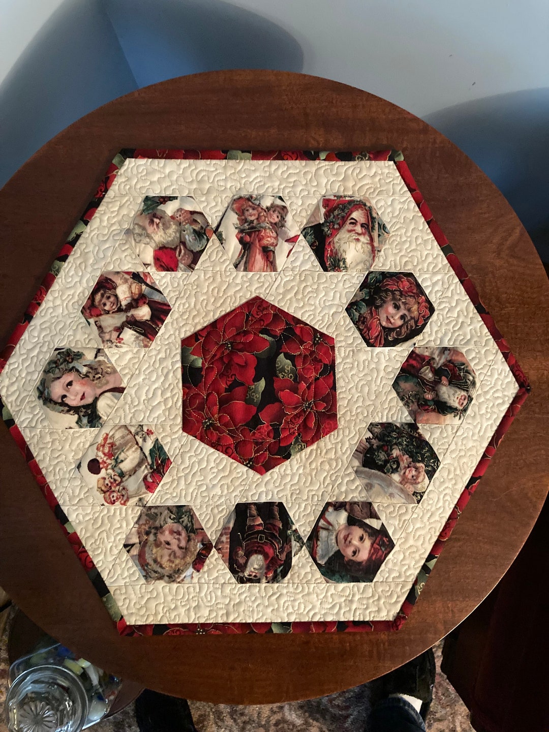 Quilted Christmas Table Mat 18 X 18 Etsy