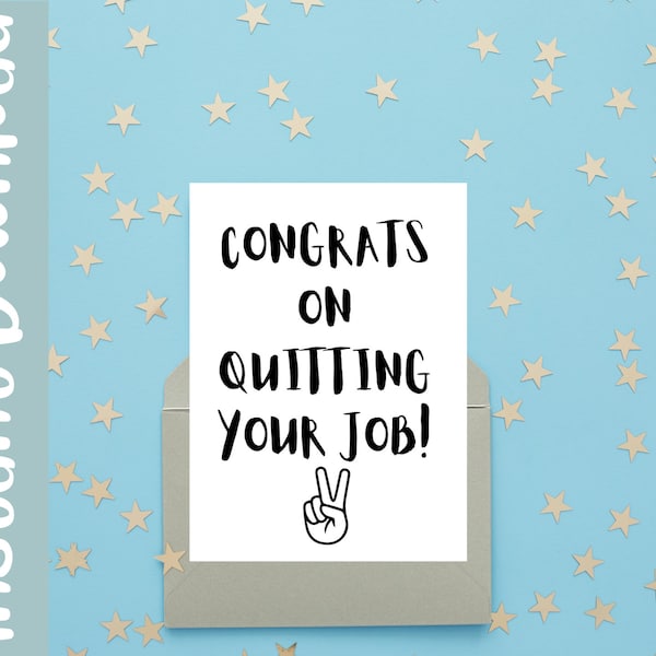 Funny Quitting Card Etsy