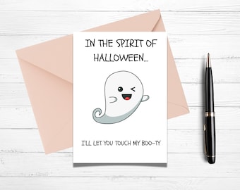 Funny Ghost Halloween Card: Inappropriate Card for Partner (Digital Download)