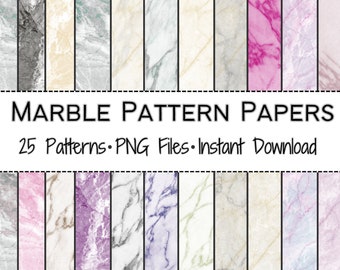 Marble Pattern Digital Papers, PNG Files, Instant Download, Sublimation, Digital Designs, Scrapbook Paper