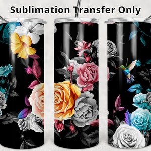 Floral Sublimation Print Ready to Press, Sublimation Transfer, 20 oz Tumbler (199)