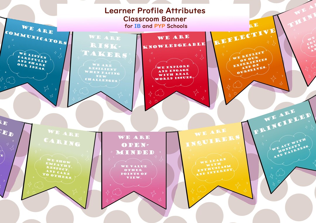 IB PYP MYP Classroom Banner Bunting Flags for Learner Profile ...