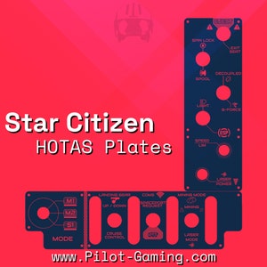 Hotas Plates for Saitek X55-X56- Star Citizen Game