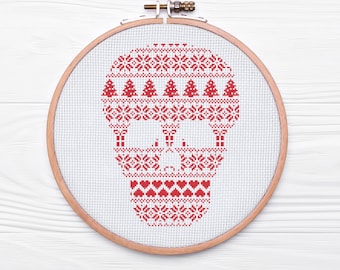 Skull Sweater Cross Stitch Pattern - PDF Download