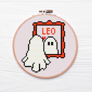 Leo Zodiac Ghost Cross Stitch Pattern - PDF Download