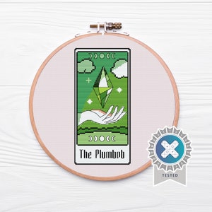 Het Plumbob-tarotkaart-kruissteekpatroon - pdf-download