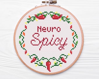 Neuro Spicy Cross Stitch Pattern - PDF Download