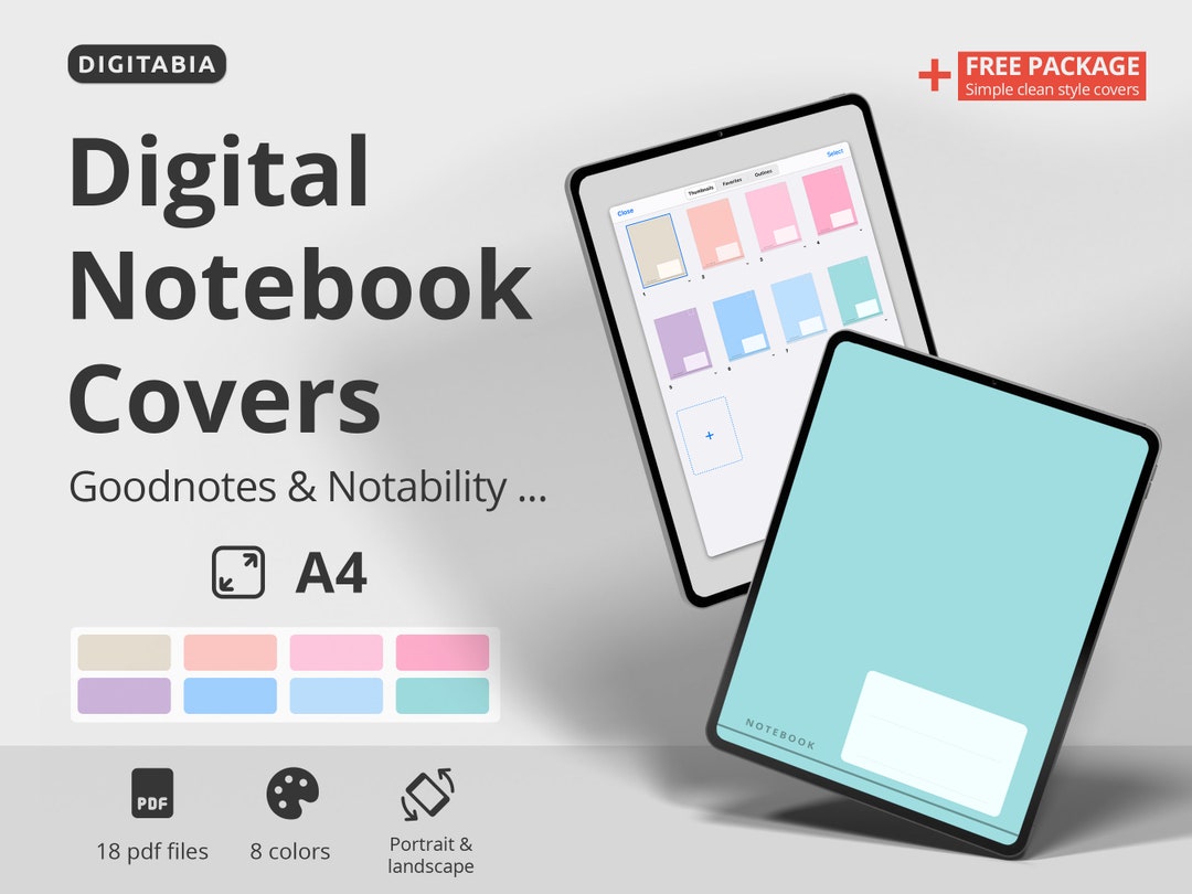 Simple Digital Notebook Cover Goodnotes Covers Notability Covers 8 ...