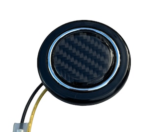 Real Carbon Fiber Universal Racing Steering Wheel horn button Nissan Honda Acura Toyota Scion Mazda Suzuki Infiniti Ford Chevy Pontiac