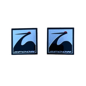 2 Fender Badge Aluminum Emblems Square Spoon Sports for Honda Acura Civic Integra RSX NSX Japan JDM