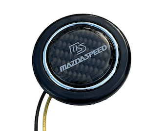 Carbon Fiber Mazdaspeed MS Universal Racing Steering Wheel horn button Mazda Miata RX7 RX8 MX6 MX3 Protege Eunos RoadsterJDM Speed