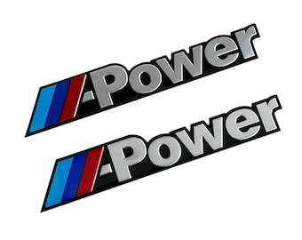 2 Fender Badge Side Skirt Console Spoiler Trunk Aluminum Emblems M Power for BMW
