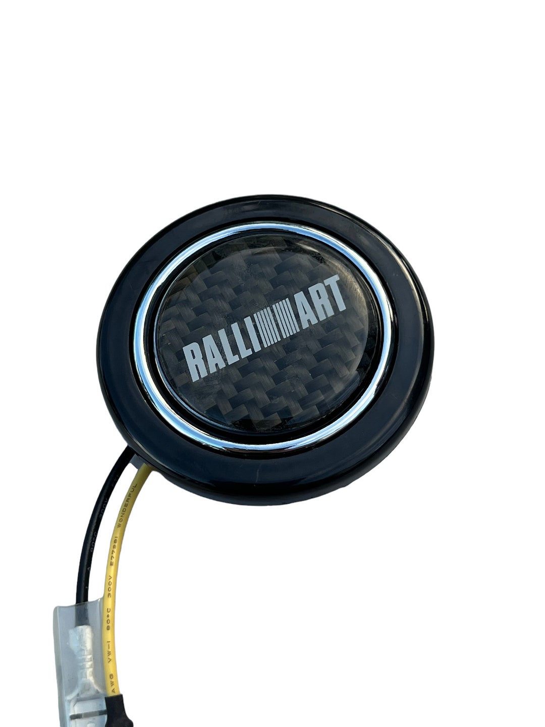 Mitsubishi Carbon Fiber Ralliart Universal Racing Steering Wheel Horn