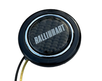 Mitsubishi Carbon Fiber Ralliart Universal Racing Steering Wheel horn button Lancer Evo Evolution 8 9 10 X VIII IX Eclipse Mirage Montero