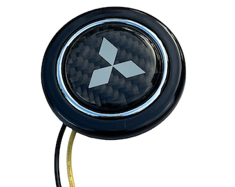 Mitsubishi Carbon Fiber Diamond Universal Racing Steering Wheel horn button Lancer Evo Evolution 8 9 10 X VIII IX Eclipse Mirage Montero