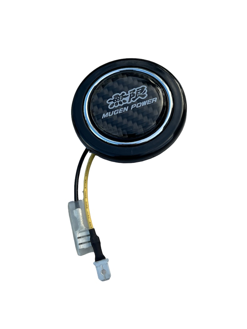 MUGEN POWER Set 15 Diameter Steering Wheel Cover Carbon Fiber Look Le With Badge Jdm Logo Horn Button