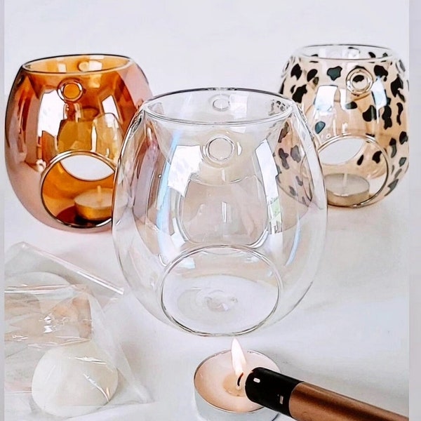 Glass Wax Melt Burners with complimentary Tealight and Waxmelt