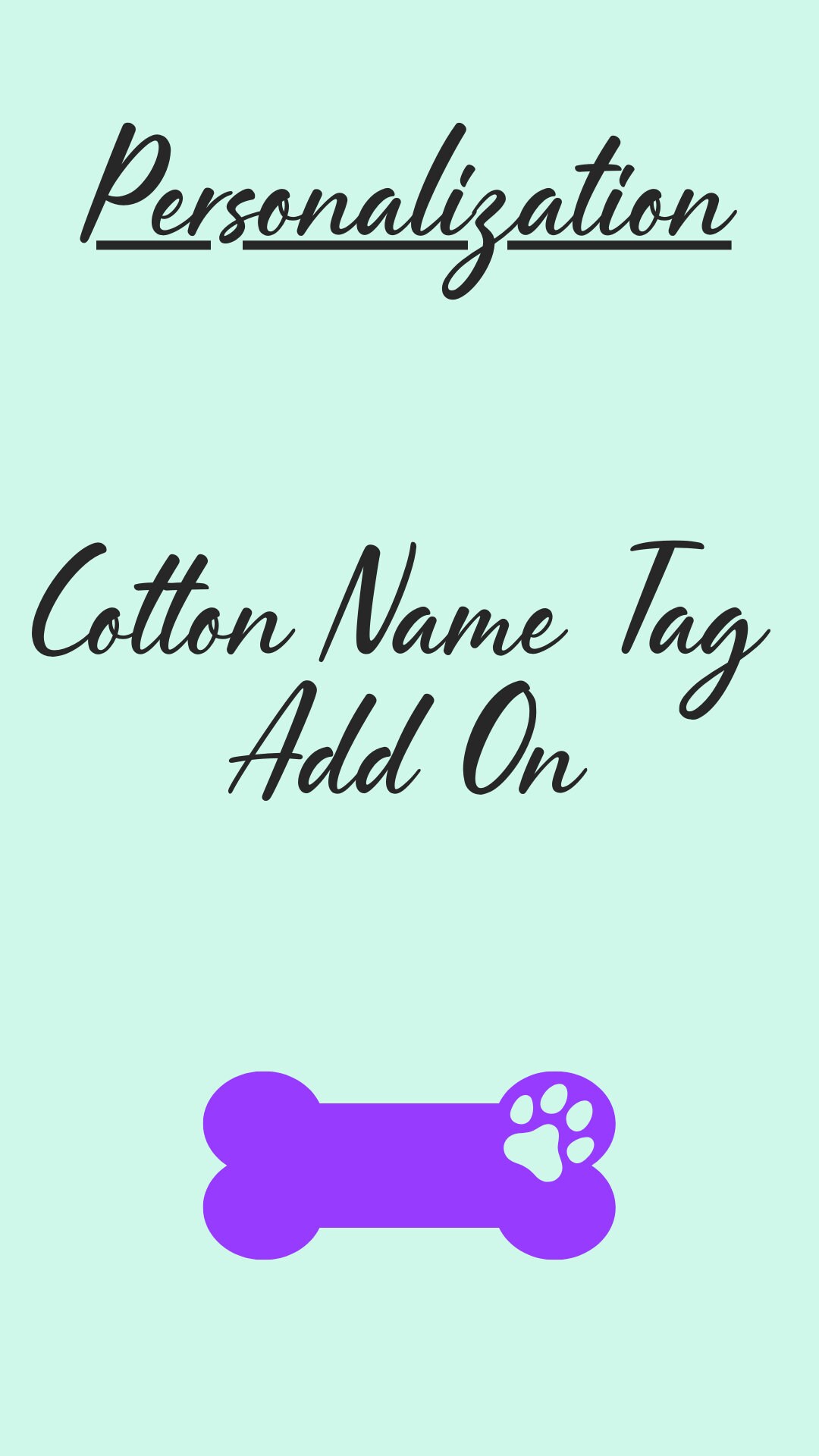 Cotton Name Tag Add on Custom Name Dog Bandana Personalized Name on Dog