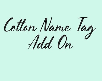 Cotton Name Tag Add On | Custom Name Dog Bandana | Personalized Name on Dog Bandana